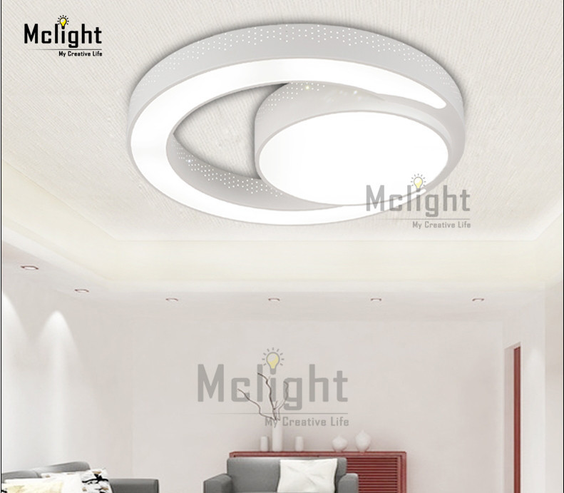 flush mounted led chandelier light modern acrylic ring light fixture 2 rings led lamp