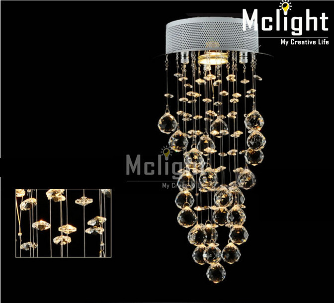 spiral crystal chandelier light fixture with gu10 bulb flush mounted crystal lustre stairs porch aisle hallway light