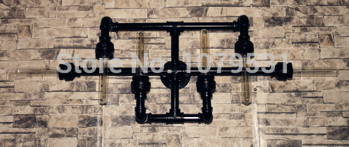 e27 edison 6 heads water pipe wall lamp vintage aisle lights bar restaurant rh loft iron industrial pipes wall light