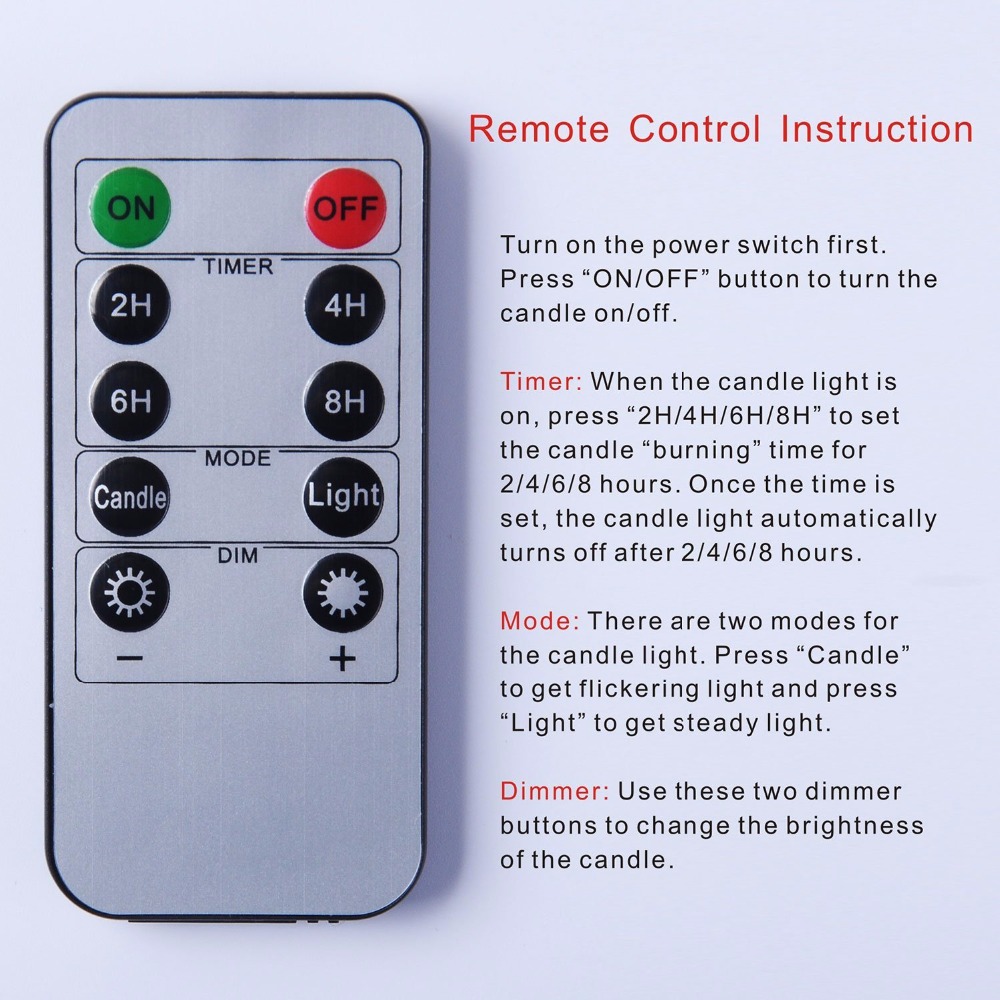 2 pieces 3.25"x6" led flameless candles with remote control timer, pillar moving flame real wax candles battery powered