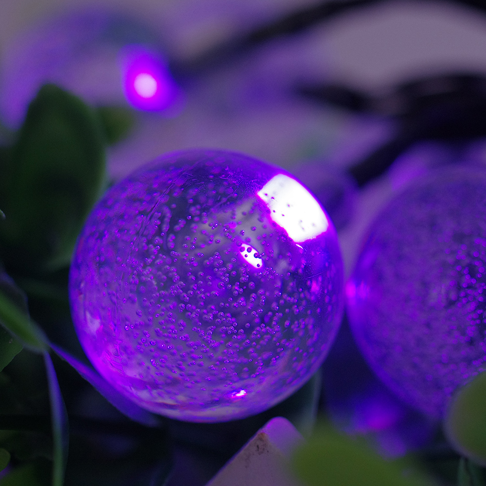 2 sets, 6m 30 leds balls solar energy operated waterdrop icicle fairy crystal string light for christmas holiday decoration