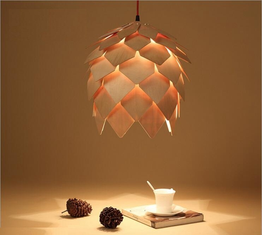 2016 modern pendant lights lamp, dinning room restaurant modern lighting, pinecone lamp wood lustres