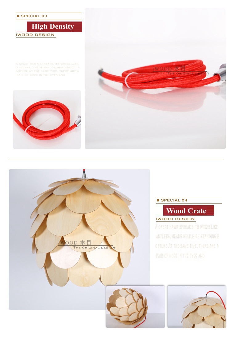 2017 new pinecone lamp, modern wood pendant lights lamp, dinning room restaurant modern lighting, pinecone lamp shape lustres