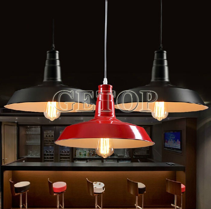 best price 1pcs retro loft lid pendant lamp american country style bar restaurant light iron lighting 5 colors