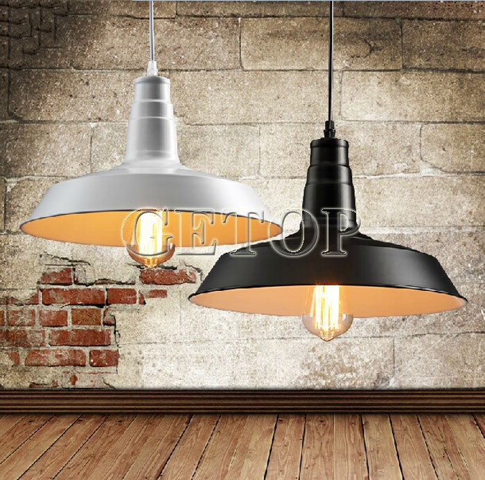 best price 1pcs retro loft lid pendant lamp american country style bar restaurant light iron lighting 5 colors