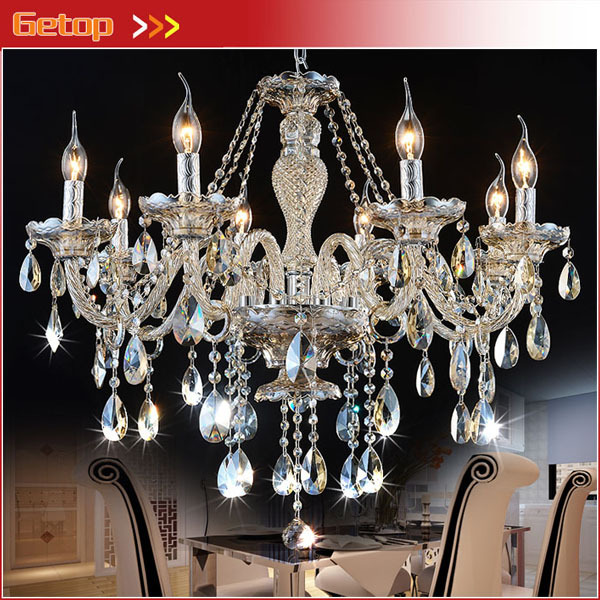 best price 8 lights k9 crystal chandeliers d75cm x h65cm living room bedroom e14 led chandelier crystal lighting