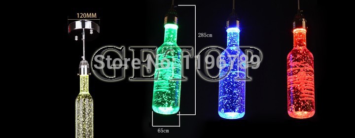 best price bubble crystal bottle pendant lights bar lamp creative personality led restaurant crystal art 6 color for shoose