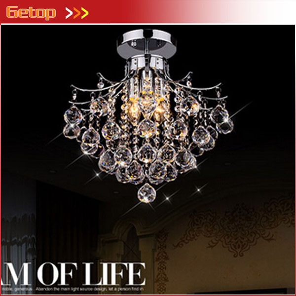 best price crystal chandelier with 3 lights mini style flush mount crystal light fixture for bedroom living room d40 x h34cm