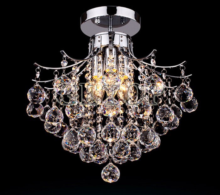 best price crystal chandelier with 3 lights mini style flush mount crystal light fixture for bedroom living room d40 x h34cm