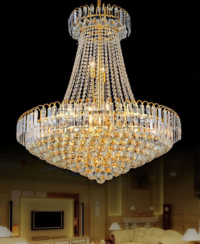 best price d800 x h900mm modern luxury royal empire golden crystal chandeliers duplex stairs led lamp k9 crystal lamp