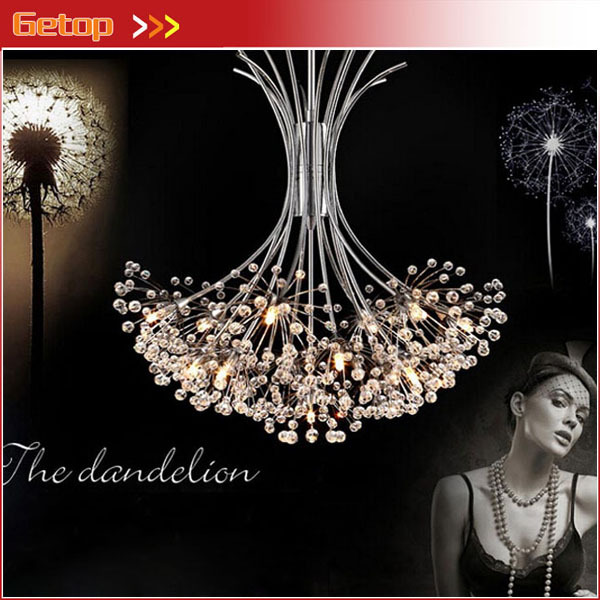 best price european minimalist modern k9 crystal chandelier restaurant shop chandelier creative dandelion crystal lamp