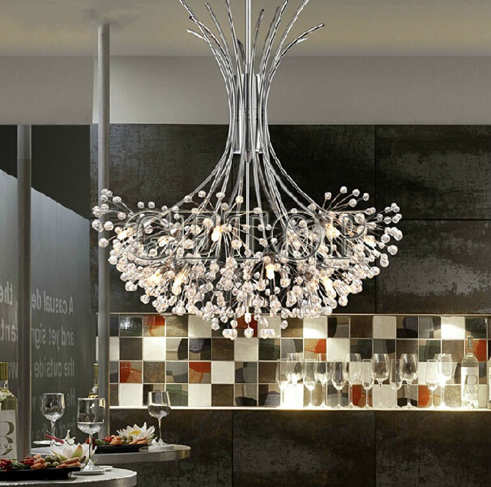 best price european minimalist modern k9 crystal chandelier restaurant shop chandelier creative dandelion crystal lamp