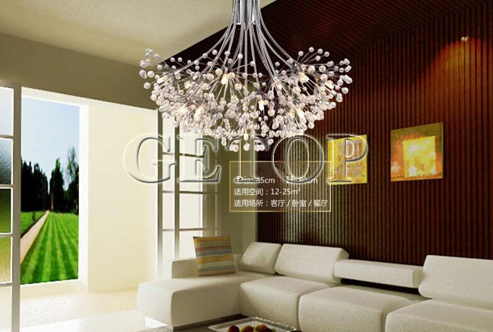 best price european minimalist modern k9 crystal chandelier restaurant shop chandelier creative dandelion crystal lamp