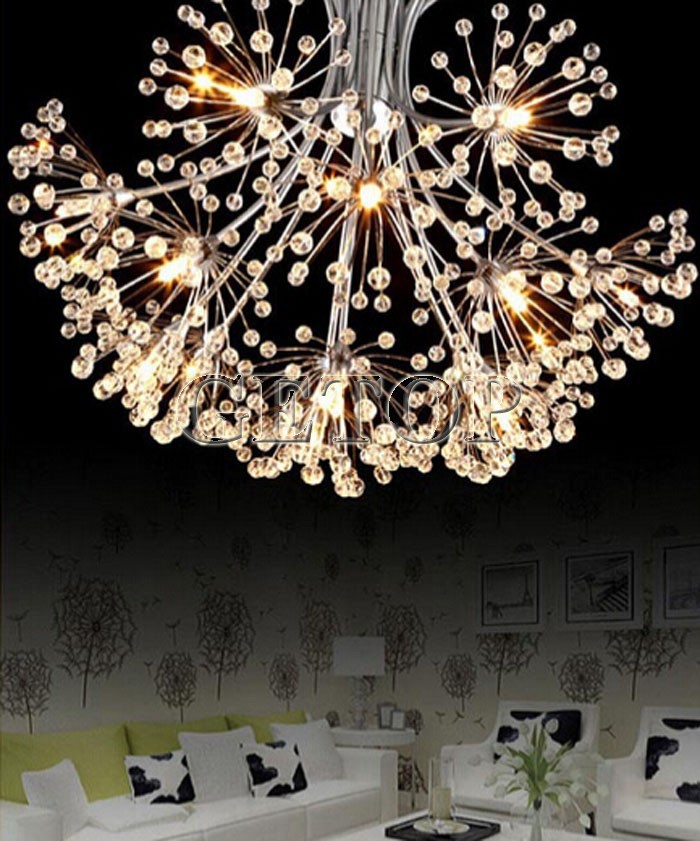 best price european minimalist modern k9 crystal chandelier restaurant shop chandelier creative dandelion crystal lamp