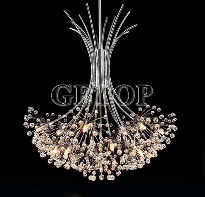 best price european minimalist modern k9 crystal chandelier restaurant shop chandelier creative dandelion crystal lamp