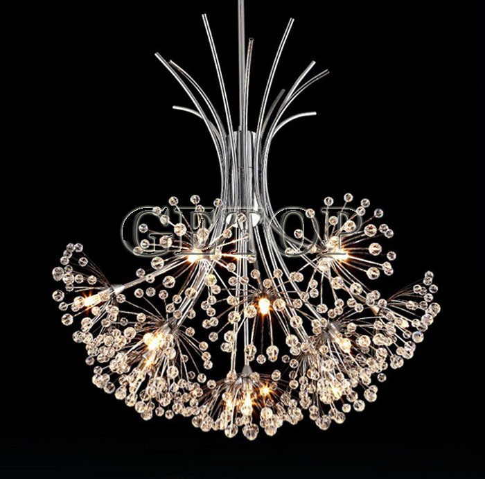 best price european minimalist modern k9 crystal chandelier restaurant shop chandelier creative dandelion crystal lamp