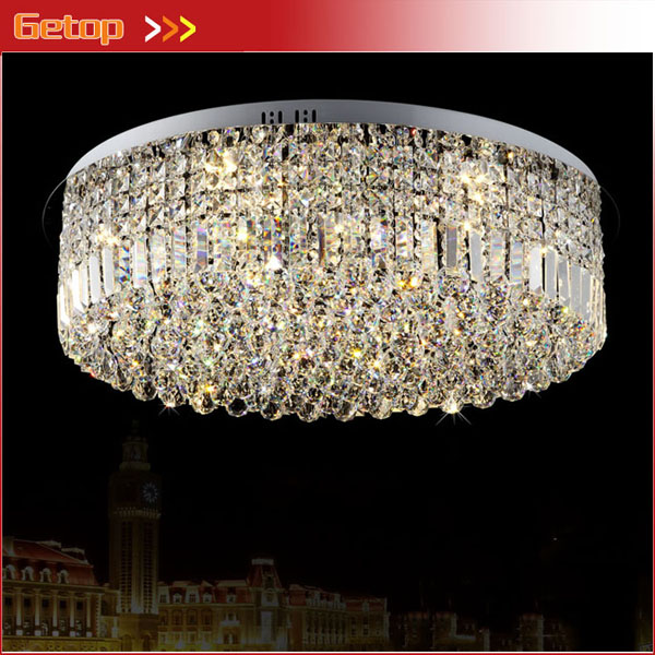 best price k9 crystal led ceiling lights stainless steel circular crystal chandeliers living room bedroom lamp lighting fixtures