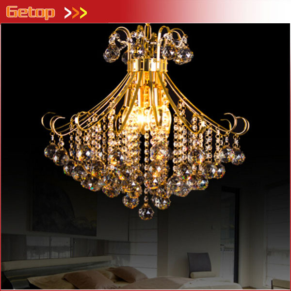 best price luxury crystal chandelier home lighting gold lamp holder creative living room restaurant led crystal lamp e14 base