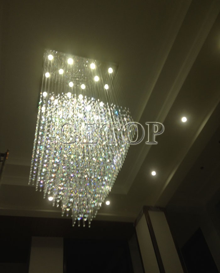 best price luxury villa large led crystal chandeliers penthouse floor hall stairs light k9 crystal lamp el project lights