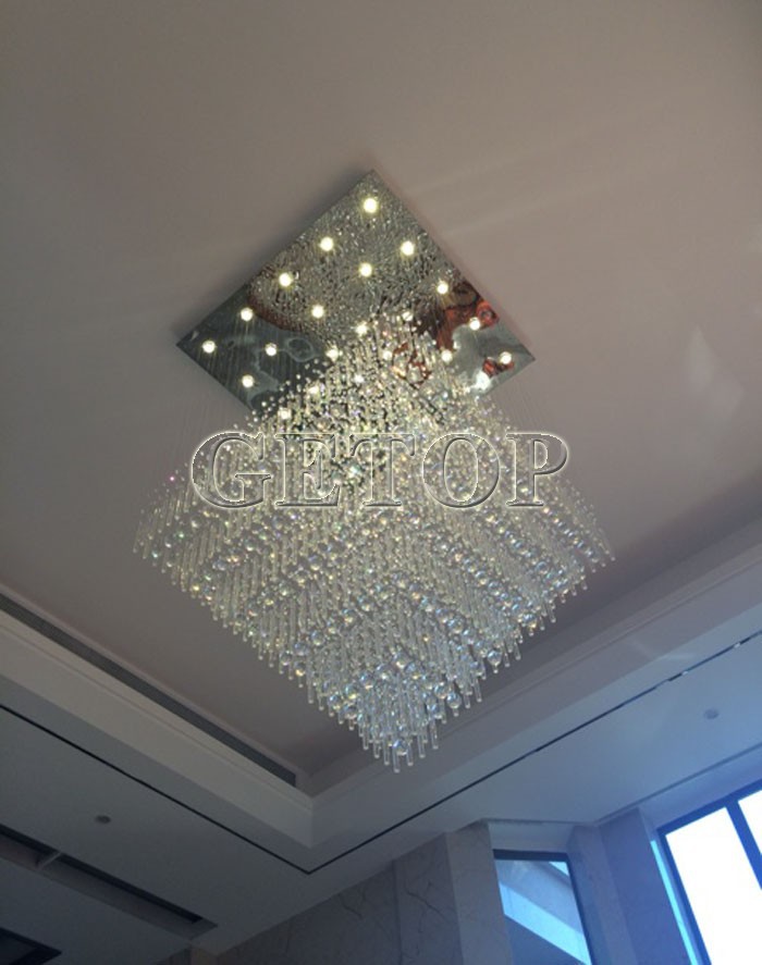 best price luxury villa large led crystal chandeliers penthouse floor hall stairs light k9 crystal lamp el project lights