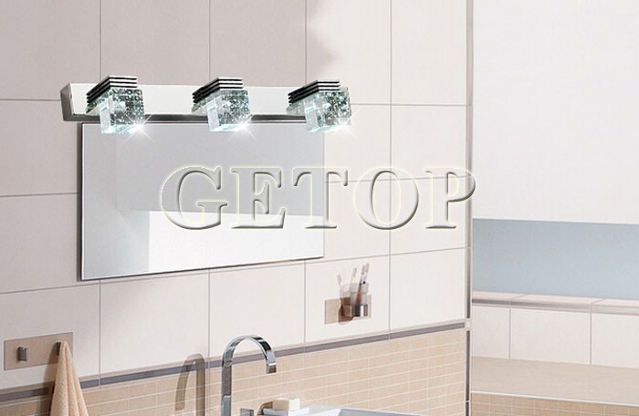 best price modern bathroom crystal lights crystal wall lamp 3 lights led bathroom light cabinet mirror light 3*3w