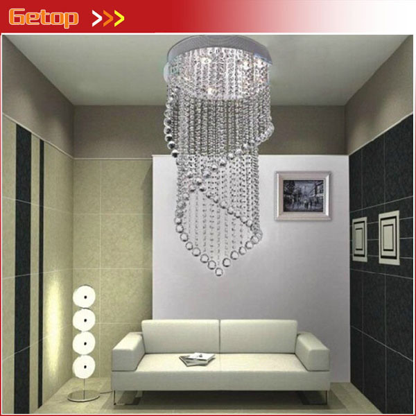 best price modern crystal ceiling light fixture crystal lamp parlor hanging wire crystal lamp double helix crystal light