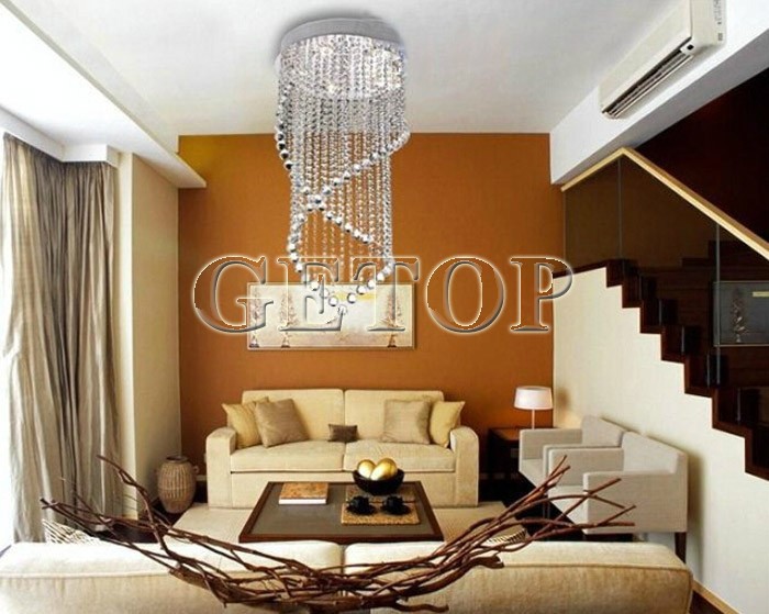 best price modern crystal ceiling light fixture crystal lamp parlor hanging wire crystal lamp double helix crystal light