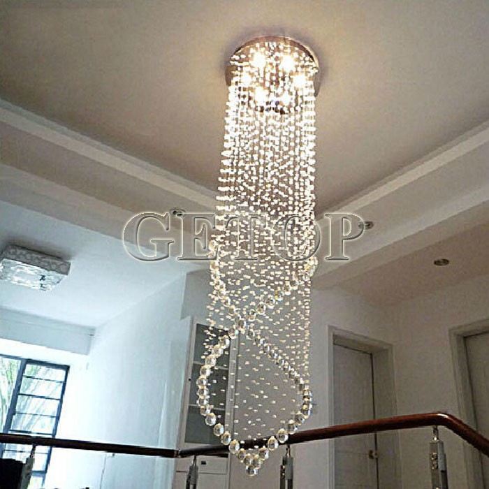 best price modern crystal chandelier light fixture duplex stairs led crystal lamp for ceiling villa hall chandelier droplight