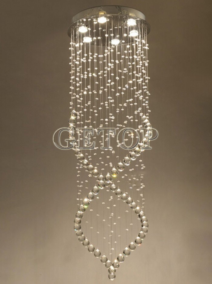 best price modern crystal chandelier light fixture duplex stairs led crystal lamp for ceiling villa hall chandelier droplight