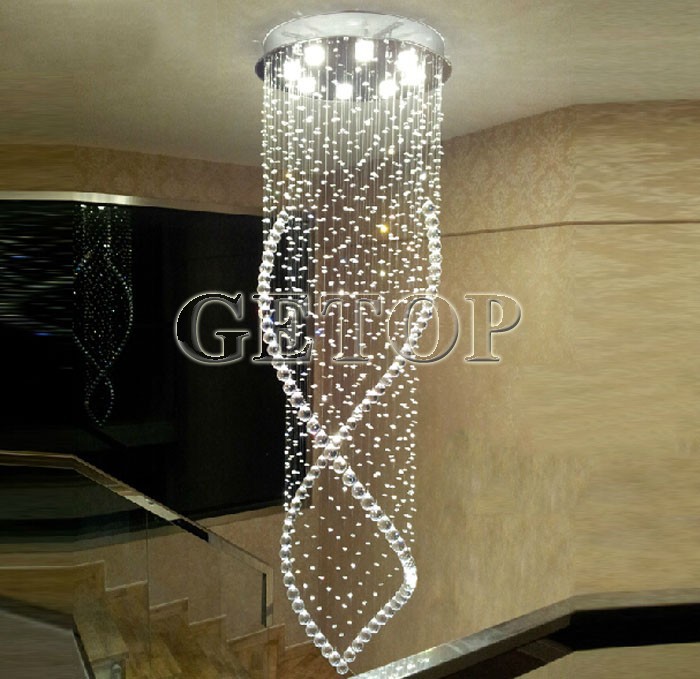 best price modern crystal chandelier light fixture duplex stairs led crystal lamp for ceiling villa hall chandelier droplight