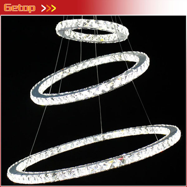 best price modern crystal chandeliers circular k9 crystal ceiling lamp led lighting unique ring design random variation