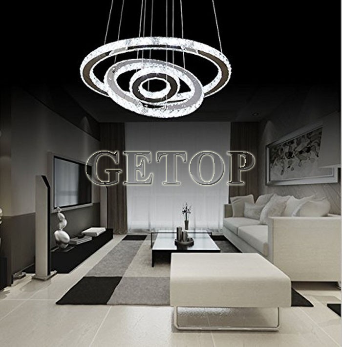 best price modern crystal chandeliers circular k9 crystal ceiling lamp led lighting unique ring design random variation