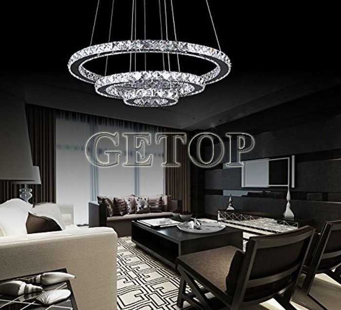 best price modern crystal chandeliers circular k9 crystal ceiling lamp led lighting unique ring design random variation