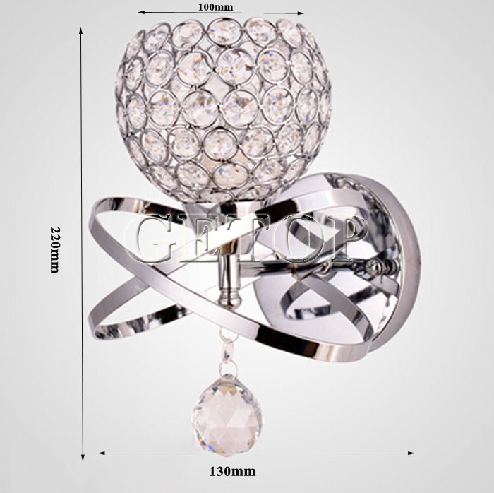 best price modern crystal wall lamp bedside lamp bedroom stair lamp crystal wall lights e14 led gold/silver color