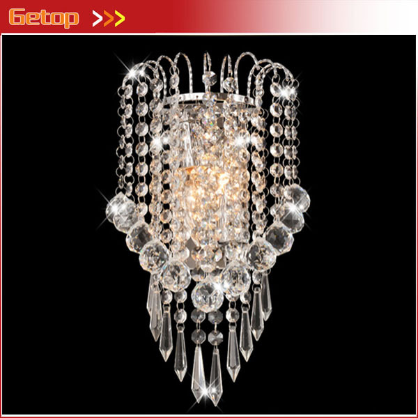 best price modern crystal wall lamp living room bedroom bedside lamp el project e14 led corridor lights w18cmxh32cm