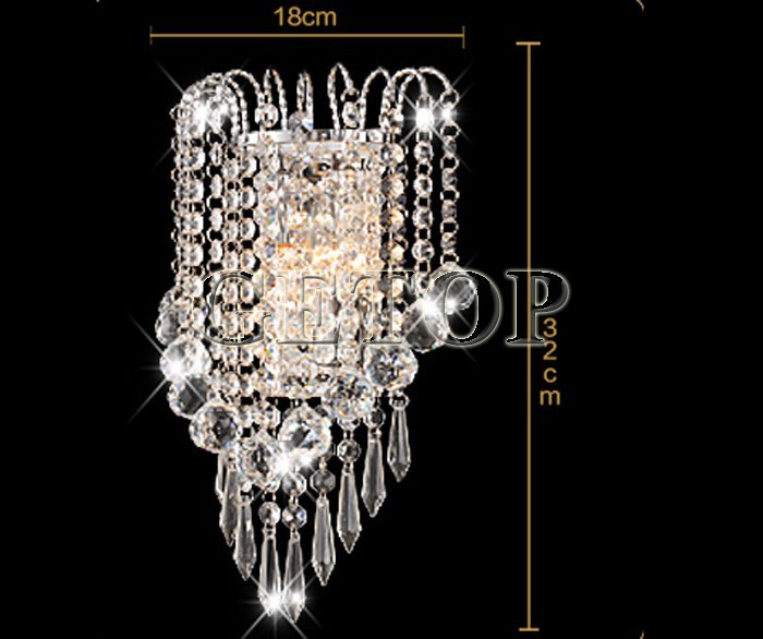 best price modern crystal wall lamp living room bedroom bedside lamp el project e14 led corridor lights w18cmxh32cm