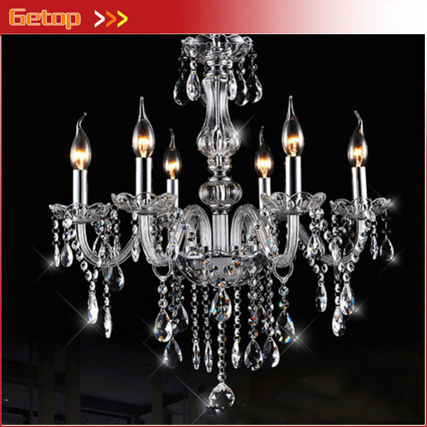 best price modern european k9 crystal chandelier light cristal lights 6 lights candle crystal lamp for living room restaurant