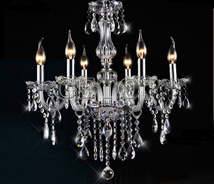 best price modern european k9 crystal chandelier light cristal lights 6 lights candle crystal lamp for living room restaurant