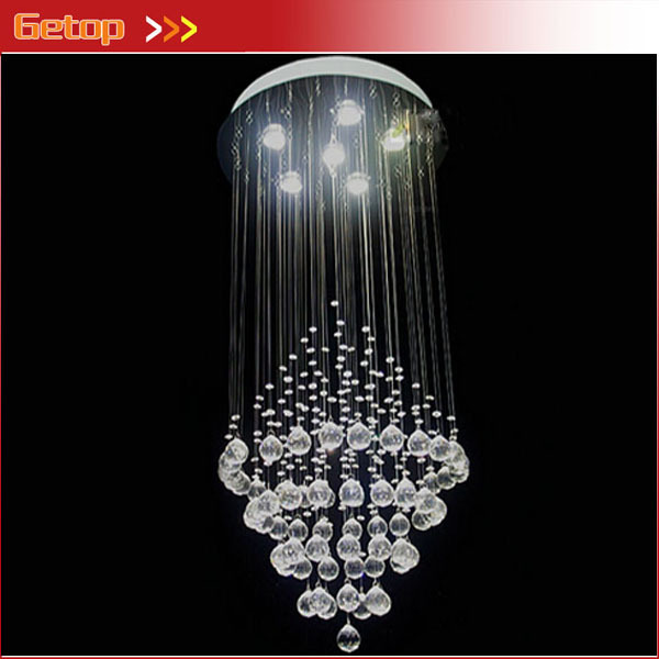 best price modern k9 crystal chandeliers living room lights circular cone led crystal lamp hanging wire lamps restaurant lights