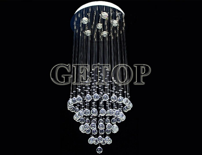 best price modern k9 crystal chandeliers living room lights circular cone led crystal lamp hanging wire lamps restaurant lights