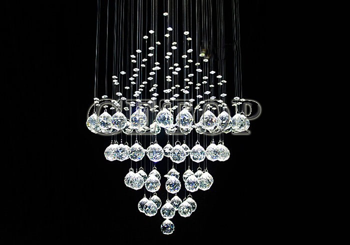 best price modern k9 crystal chandeliers living room lights circular cone led crystal lamp hanging wire lamps restaurant lights