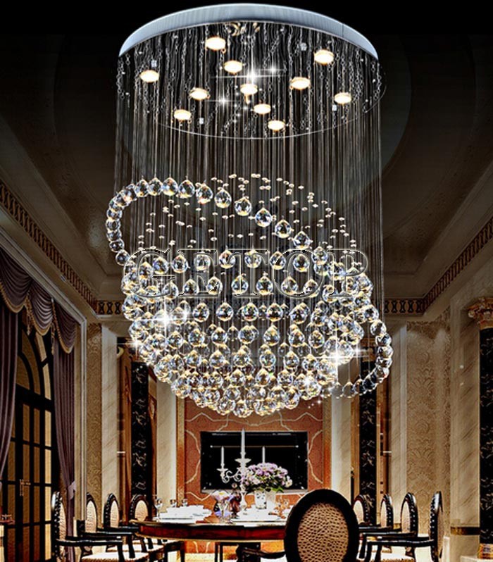 best price modern led k9 crystal chandeliers duplex villa staircase chandelier tellurion hanging wire hall llights project lamp