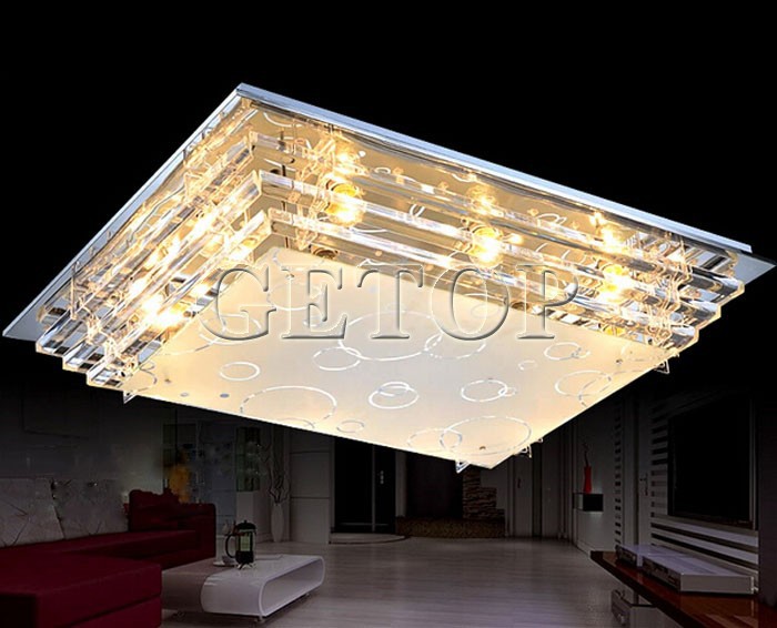 best price modern led rectangle ceiling lights living room restaurant crystal light led lighting fixtures indoor decoration