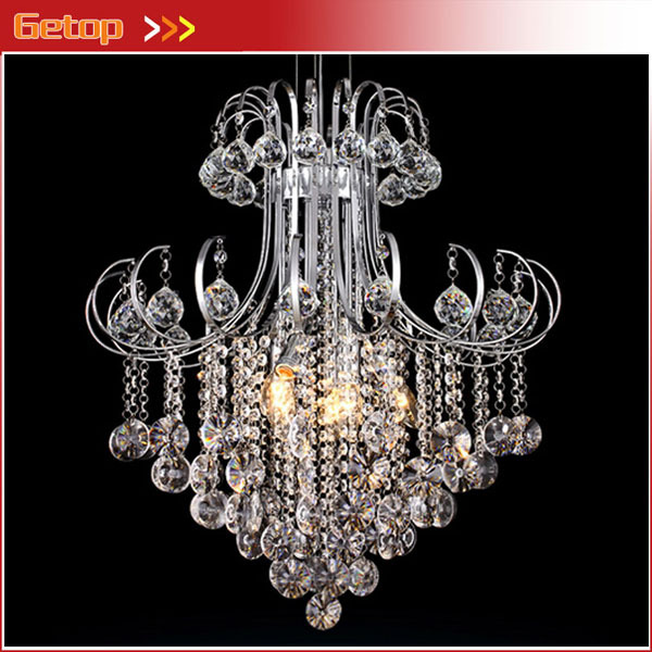 best price modern luxury crystal chandelier k9 crystal lustre for dining room home lightings led e14*6pcs d60*h70cm crystal lamp