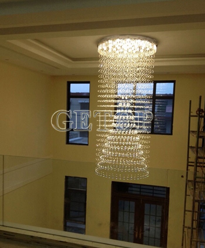 best price modern luxury k9 crystal chandeliers villa penthouse living room staircase crystal lamp project lights el clubs