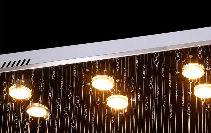 best price modern restaurant rectangular chandeliers k9 crystal lamp led wave crystal light bar restaurant living room lights