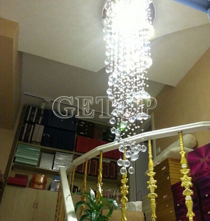 best price new double helix staircase light luxurious penthouse el villa lobby k9 crystal chandeliers with led bulbs