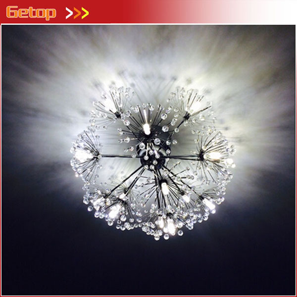 best price nordic creative design luxury crystal chandelier romantic dandelion flower led crystal lamp ceiling remote