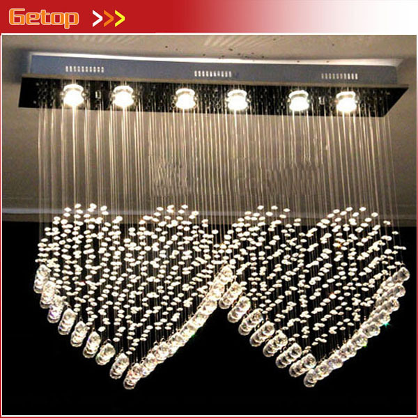 best price sweet love hearted k9 crystal pendant lamps romantic double hearts led crystal chandelier indoor lighting