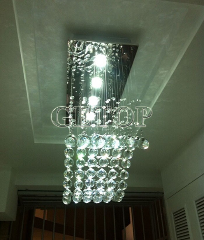 best price wave-shaped k9 crystal chandeliers led hanging wire lights restaurant shop bar rectangular crystal ceiling lamp